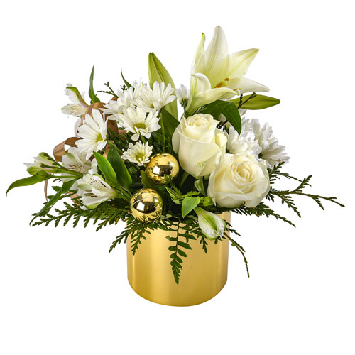 CH13- Blitzen arrangement in gold vase