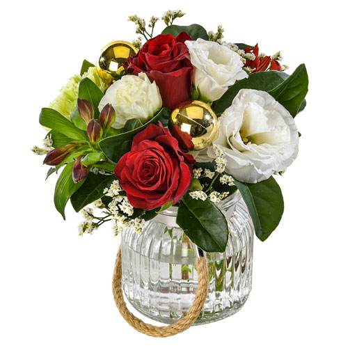 CH10 - Festive Joy arrangement in vase 